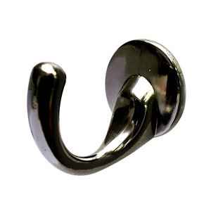 B&Q Black Zinc alloy Single Hook (H)25mm