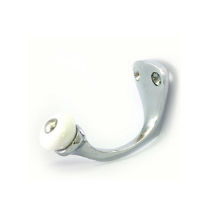 White Chrome effect Ceramic Hook rail  (L)64mm (H)45mm