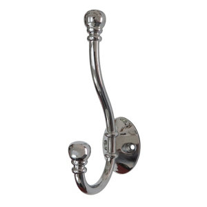 B&Q Zinc alloy Double Hook (H)62.9mm