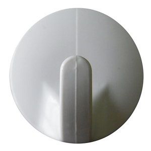 White Acrylonitrile butadiene styrene (ABS) Medium Hook (H)40mm  Pack of 2