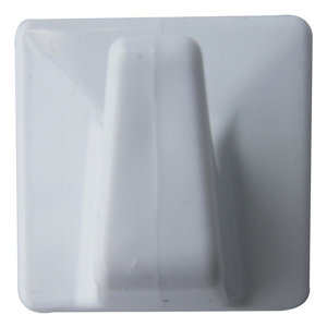 White Acrylonitrile butadiene styrene (ABS) Small Hook (H)31mm  Pack of 2