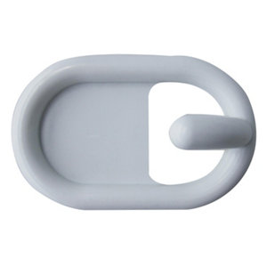 White Acrylonitrile butadiene styrene (ABS) Medium Hook (H)42mm  Pack of 2