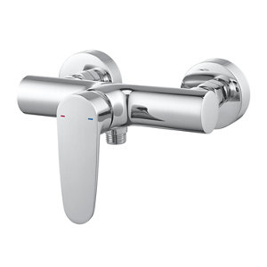 GoodHome Cavally Chrome effect Wall-mounted Shower mixer