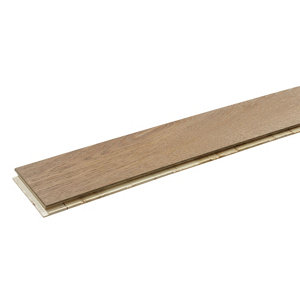 Pingora Grey Wood effect Oak Real wood top layer Flooring Sample