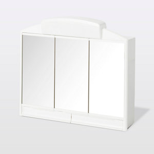Cooke & Lewis Toeda Matt White Mirrored Bathroom Cabinet (W)586mm (H)512mm