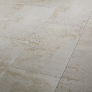 Reclaimed Off white Matt Concrete effect Porcelain Wall & floor Tile Sample