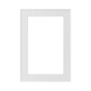GoodHome Pasilla Matt white thin frame slab Glazed Cabinet door (W)500mm (T)20mm