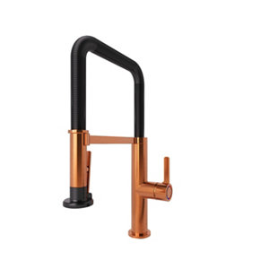 GoodHome Kamut Bronze Bronze effect Kitchen Side lever Tap