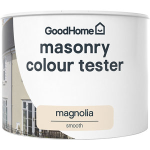 GoodHome Magnolia Smooth Matt Masonry paint  0.25L Tester pot