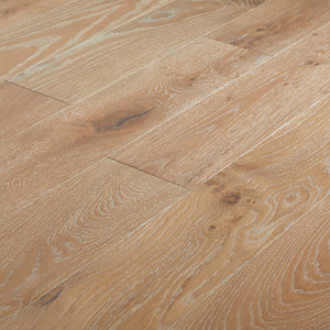 GoodHome Pingora Grey Oak Real wood top layer flooring  1.2m² Set