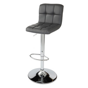 Cooke & Lewis Lagan Grey Adjustable Swivel Bar stool Pack of 2