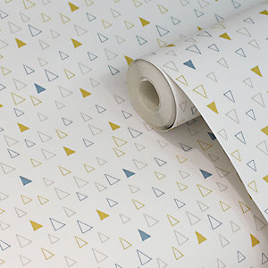 Spicata Yellow Triangle Textured Wallpaper