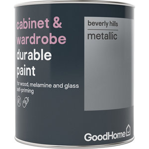 GoodHome Durable Beverly hills Metallic effect Cabinet & wardrobe paint  750ml