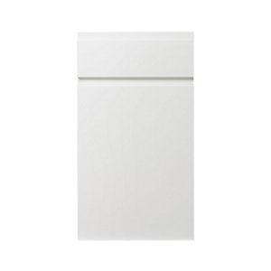 GoodHome Garcinia Gloss white integrated handle Drawerline door & drawer front (W)400mm
