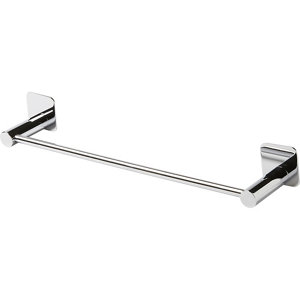 GoodHome Koros Wall-mounted Silver effect Chrome-plated Towel rail (W)423mm