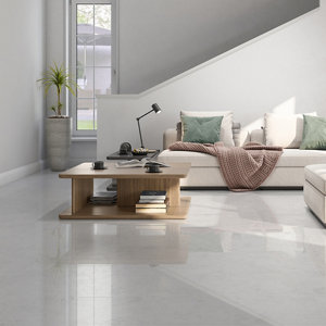 Ideal White Matt Marble effect Ceramic Wall & floor Tile  Pack of 13  (L)338mm (W)338mm