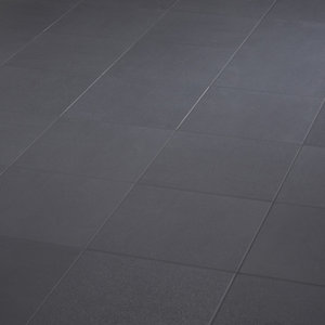 Hydrolic Anthracite Matt Concrete effect Porcelain Wall & floor Tile  Pack of 25  (L)200mm (W)200mm