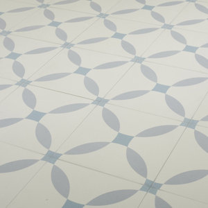 Hydrolic Blue Matt Calisson Porcelain Wall & floor Tile  Pack of 25  (L)200mm (W)200mm
