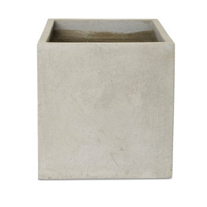 Hoa Light grey Concrete effect Fibreclay Plant pot (Dia)50cm