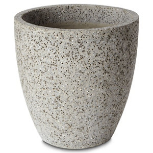 Hoa Light grey Terrazzo effect Fibreclay Round Plant pot (Dia)41cm