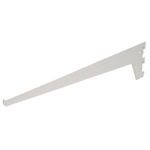 Form Lony White Powder-coated Steel Single slot bracket (H)120mm