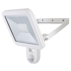 Blooma Weyburn White Mains-powered Cool white LED Motion sensor Floodlight 2400lm