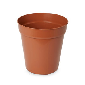 Photo of Lei terracotta plastic round grow pot -dia-25.4cm