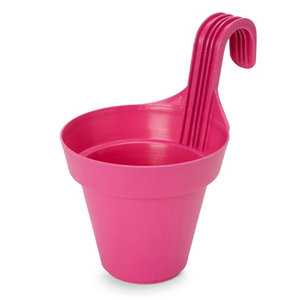 Nurgul Pink Plastic Round Hanging pot (Dia)20cm