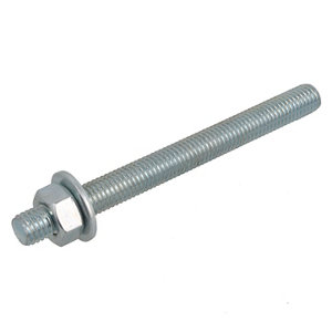 Diall Zinc-plated Steel Threaded stud (L)0.16m (Dia)12mm  Pack of 4