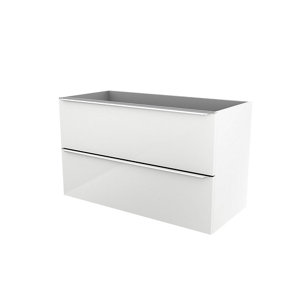 GoodHome Imandra Gloss White Wall-mounted Vanity & basin Cabinet (W)1000mm (H)600mm