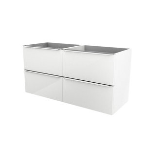 GoodHome Imandra Gloss White Wall-mounted Vanity & basin Cabinet (W)1200mm (H)600mm