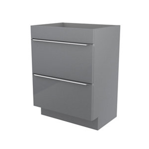 GoodHome Imandra Gloss Grey Freestanding Vanity & basin Cabinet (W)600mm (H)820mm