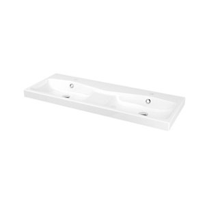 GoodHome Mila Counter-mounted Counter top Basin (W)120.4cm