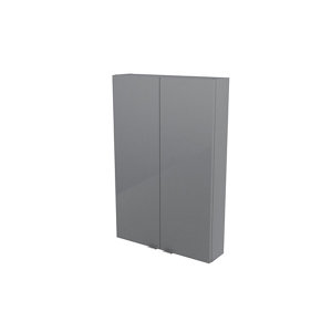 GoodHome Imandra Gloss Grey Wall Cabinet (W)600mm (H)900mm