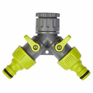 Verve 2 in 1 Green & grey Tap connector (W)120mm