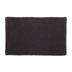 Cooke & Lewis Chanza Anthracite Cotton Dot & Tufty Slip resistant Bath mat (L)800mm (W)500mm
