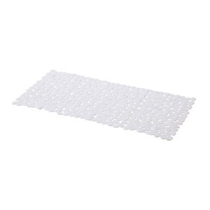 Cooke & Lewis Batumi White Polyvinyl chloride (PVC) Slip resistant Bath mat (L)700mm (W)355mm