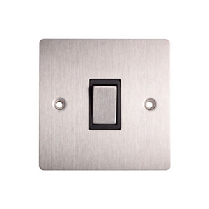 Holder 10A Stainless steel effect Single Intermediate switch