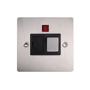 Image of Holder 13A Brushed stainless steel effect Single Fused spur Switch