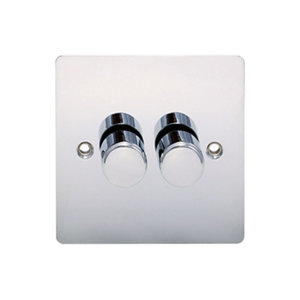 Holder 2 way Double Chrome effect Dimmer switch