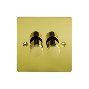 Holder 2 way Double Brass effect Dimmer switch
