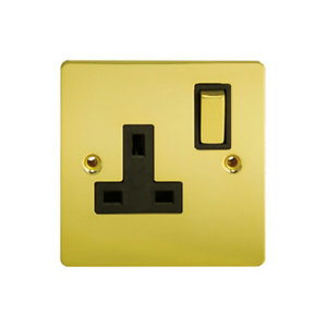 Holder 13A Brass effect Single Switched Socket