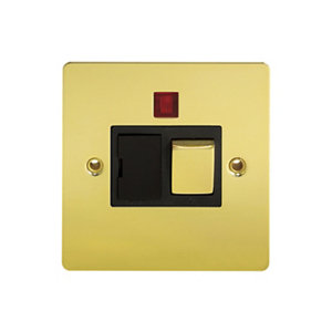 Image of Holder 13A Polished brass effect Single Fused spur Switch