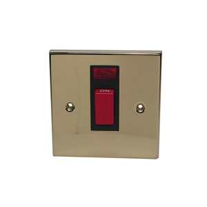 Image of Volex 45A Brass effect Cooker Switch