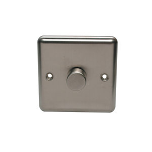 Image of Holder 2 way Single Steel effect Dimmer switch