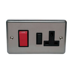 Holder 45A Stainless steel effect Rocker Control switch