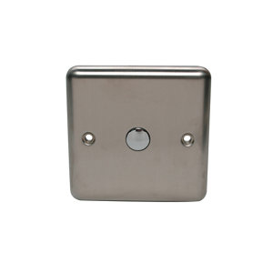 Image of Holder 1 way Single Steel effect Dimmer switch