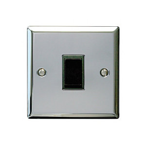 Image of Holder 10A 2 way Polished chrome effect Single Light Switch