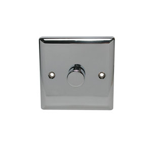 Holder 2 way Single Chrome effect Dimmer switch