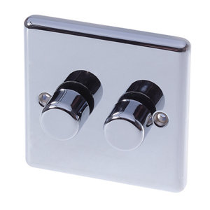 Image of Holder 2 way Double Chrome effect Dimmer switch